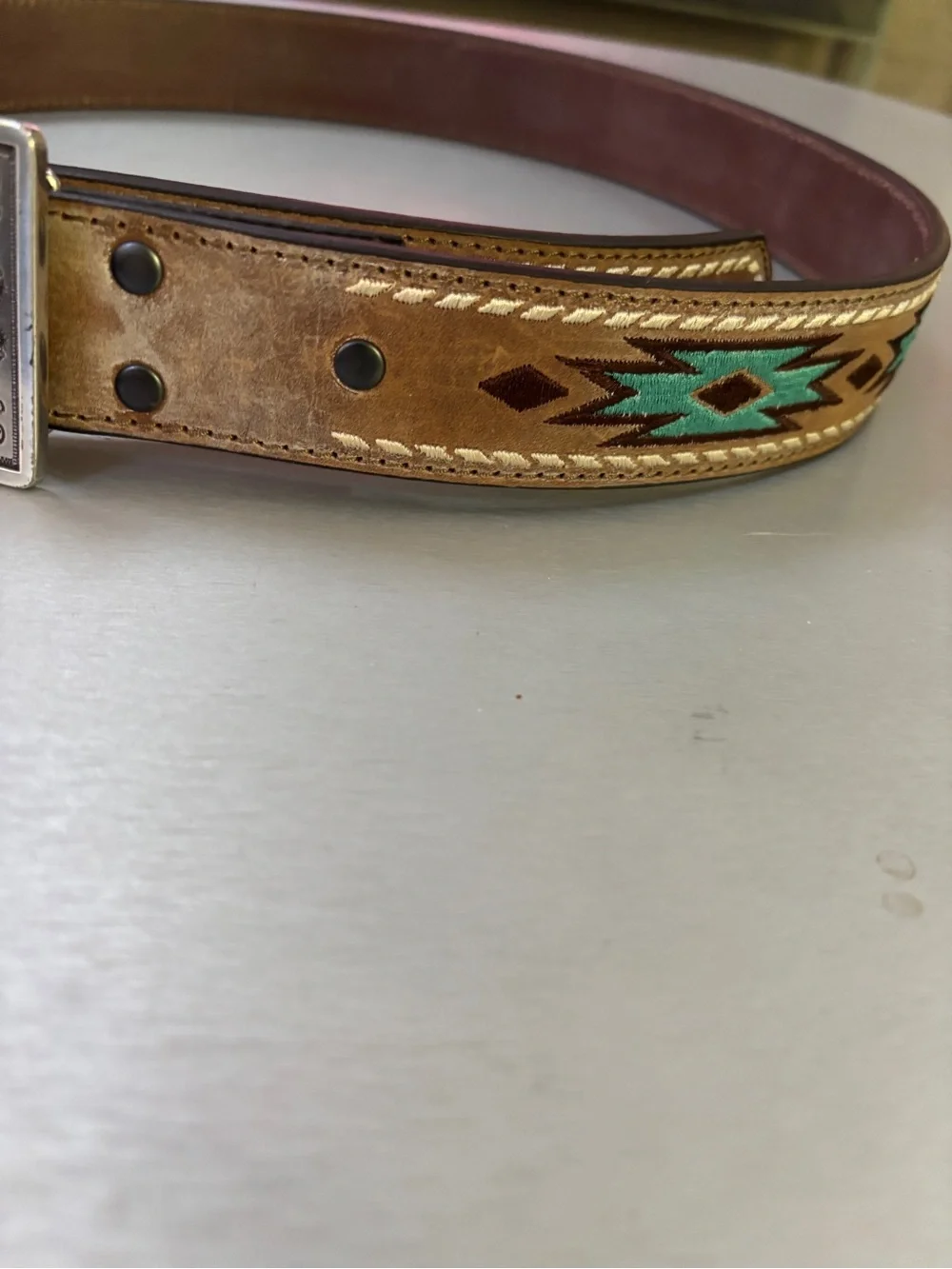 Ariat Brown Genuine Leather Belt with buckle L